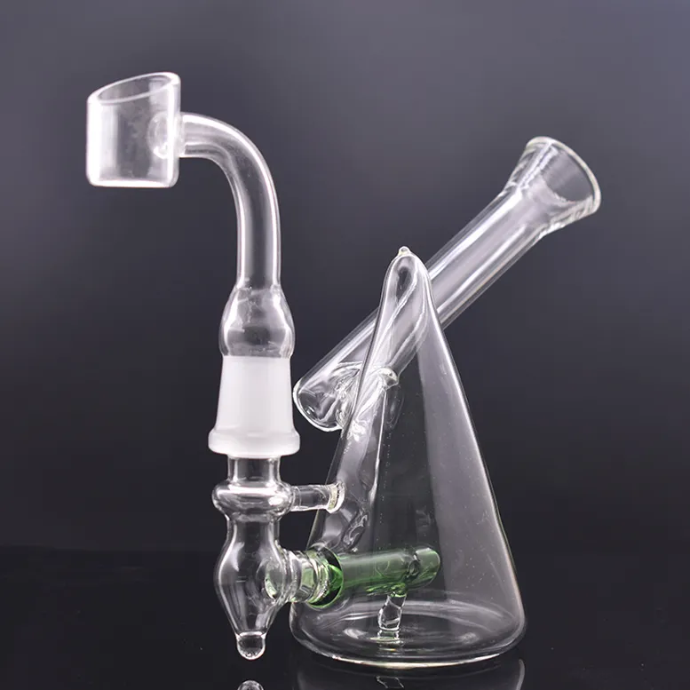 Mini vetro spesso colorato Dab Rig Bong narghilè Tubi per acqua in linea Perc con cupola e chiodo per bruciatore a olio per unghie Banger