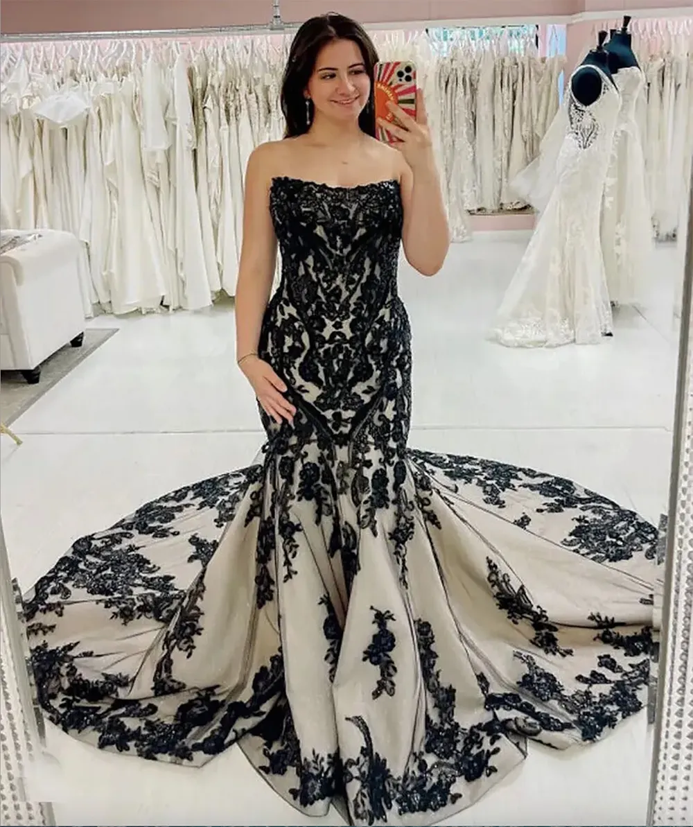 Ivory Mermaid Wedding Dresses Plus Size Lace Appliques Tulle Trumpet Bridal Gowns
