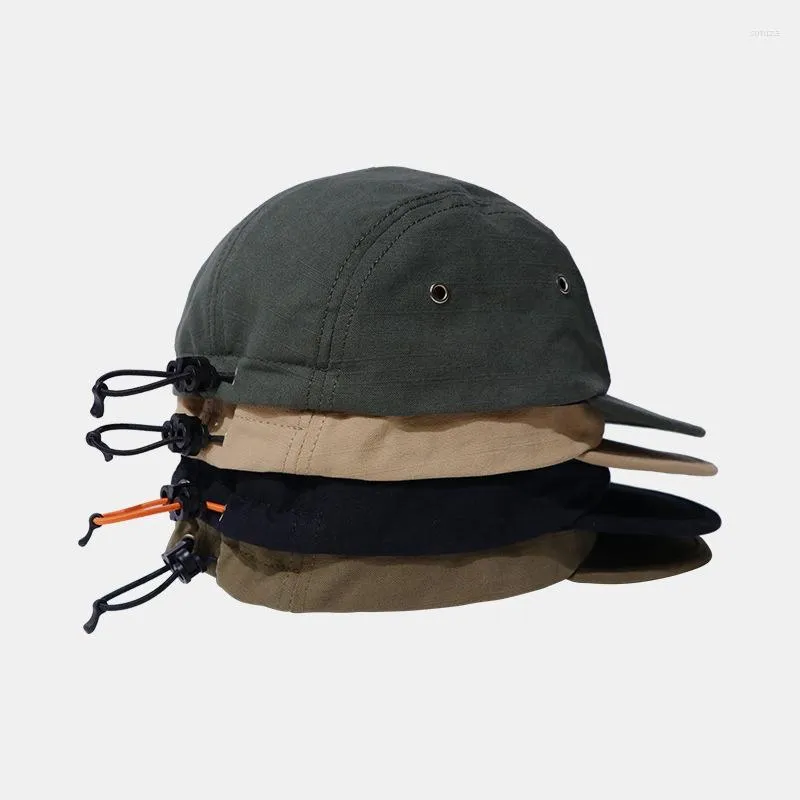 Sun Protection Drawstring Khaki Fitted Cap For Men And Women Solid Color  Snapback Hat For Outdoor Shade In Spring And Autumn From Sofuza, $9.06