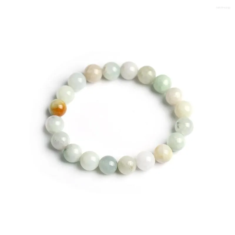 Charm Bracelets Stone Jade Women Beaded Bangle Crystal Semi Precious Jadeite Energy Healing Elastic Hand Chain Jewelry