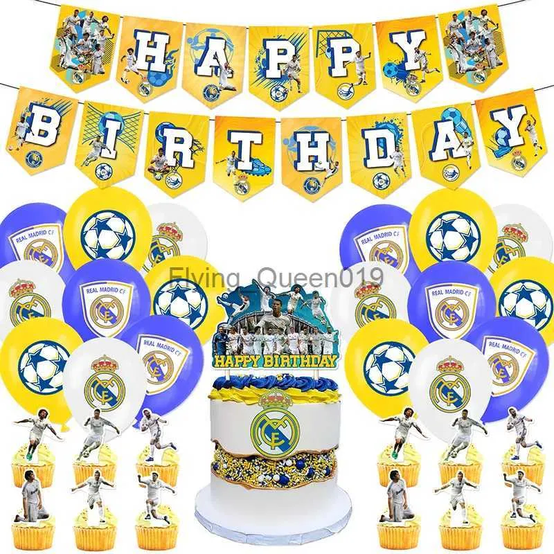 Material De Fondo Real Madrid Fútbol Decoración De Cumpleaños Globo De  Látex Globo De Papel De Aluminio Fiesta Telón De Fondo Banner Cake Topper  Baby Shower YQ231003 De 5,04 €