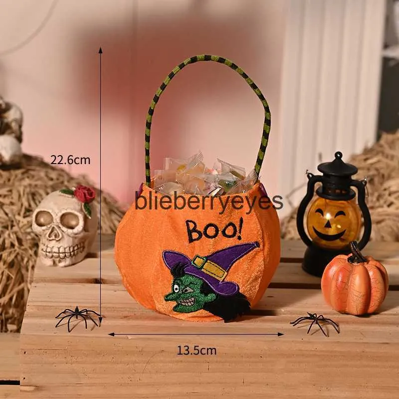 Borse per caramelle di Halloween, decorazioni per zucca portatili, caramelle per bambini, decorazioni per scene, sacchetti regalo in stoffa bag04blieberryeyes