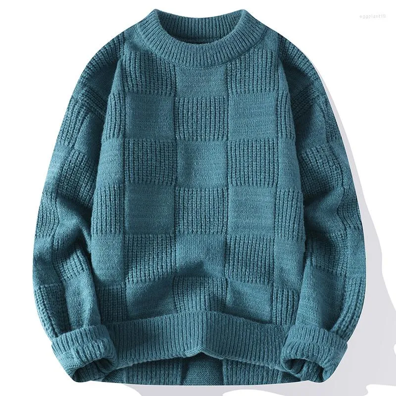 Heren Truien 2023 Herfst Winter Mannen Plaid Merk Wollen Trui Hoge Kwaliteit Mode Casual Knitwear Zachte Warme Koreaanse Knappe truien
