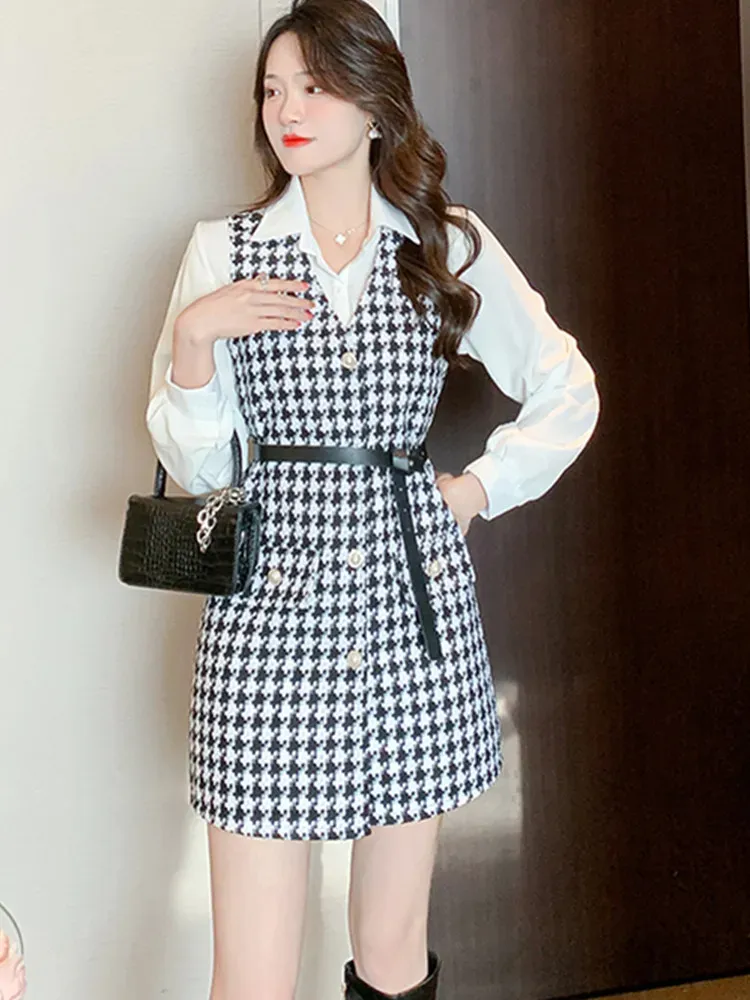 Randy Houndstooth ensemble ワンピース S Randy Houndstooth ensembleワンピース