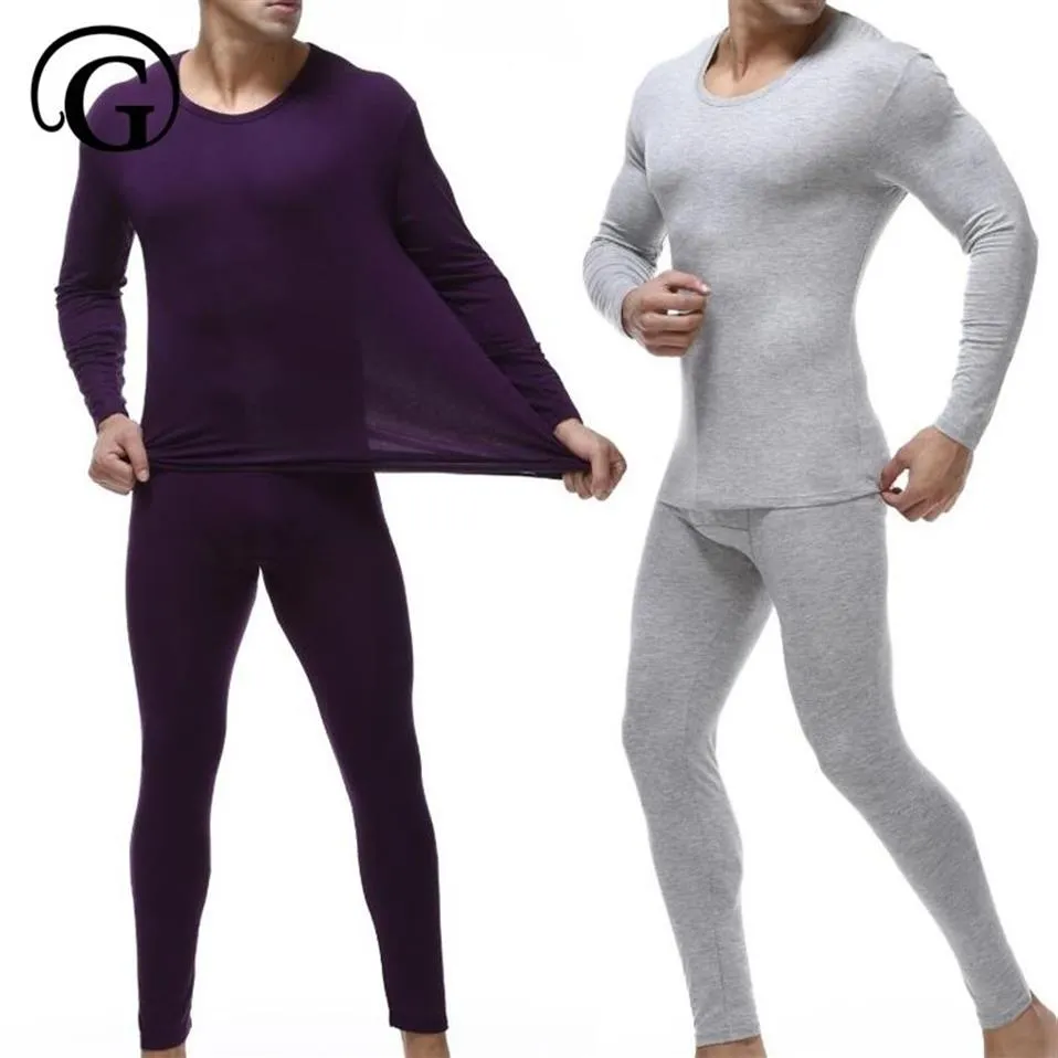 Conjunto de ropa interior térmica para hombre Modal Long Johns PRAYGER de talla grande 7XL traje de ropa interior fina de cuerpo cálido 201125316O