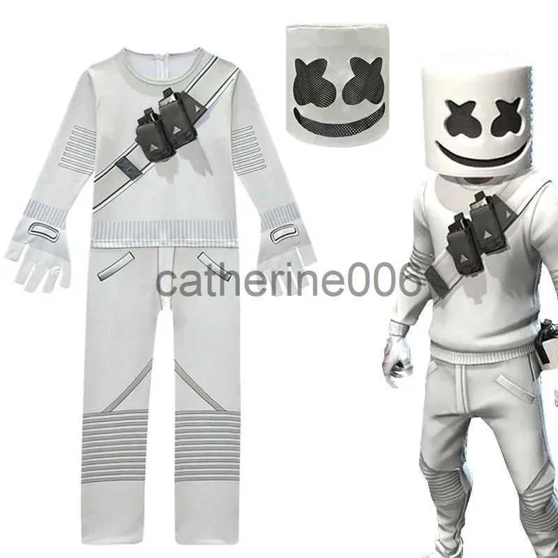 المناسبات الخاصة DJ Marshmello Costumes Plestuits Kids Clown Cosplay Complay Halloween Christmas Assume Game Cosplay Fortnites Comple X1004