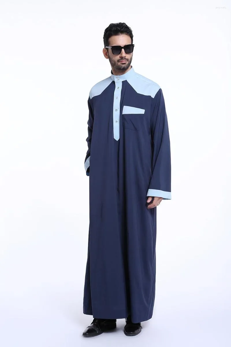 Arapça erkekler satan etnik kıyafetler thobe thewb düz renk Dubai İslami Müslüman Erkekler 2023
