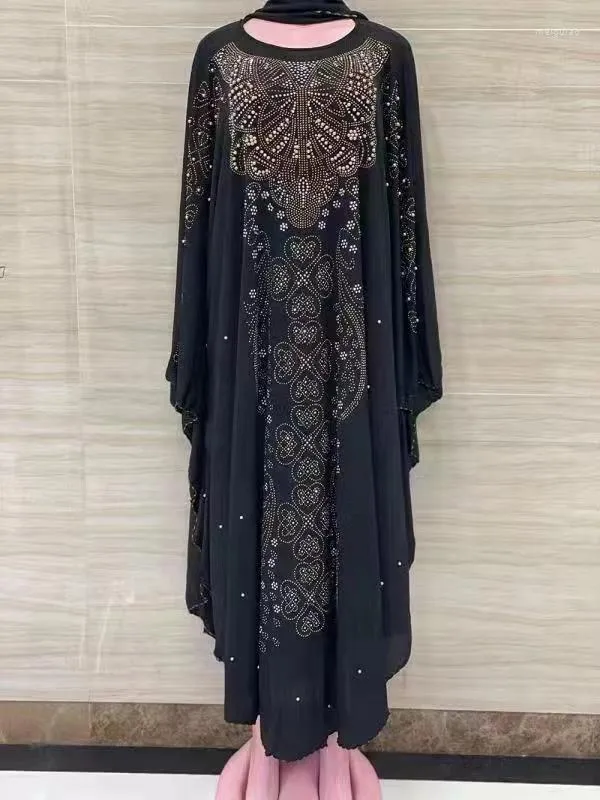 Abbigliamento etnico Abiti africani di lusso per donna 2023 Dashiki Diamond Abaya Dubai Abito da sera Abito lungo musulmano Mantella con cappuccio