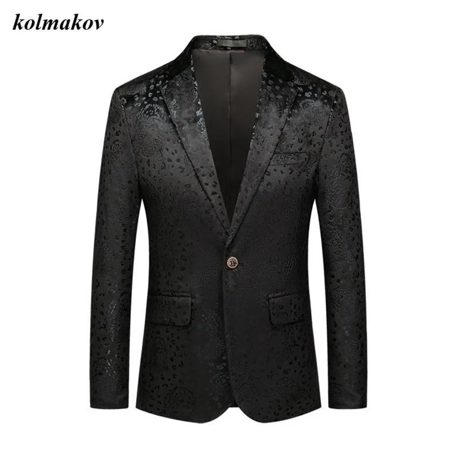 Ankomst vårstil män boutique blazers högkvalitativa affärer casual mönster en enda rumpa mäns kostym jacka kappa m-6xl sui249z