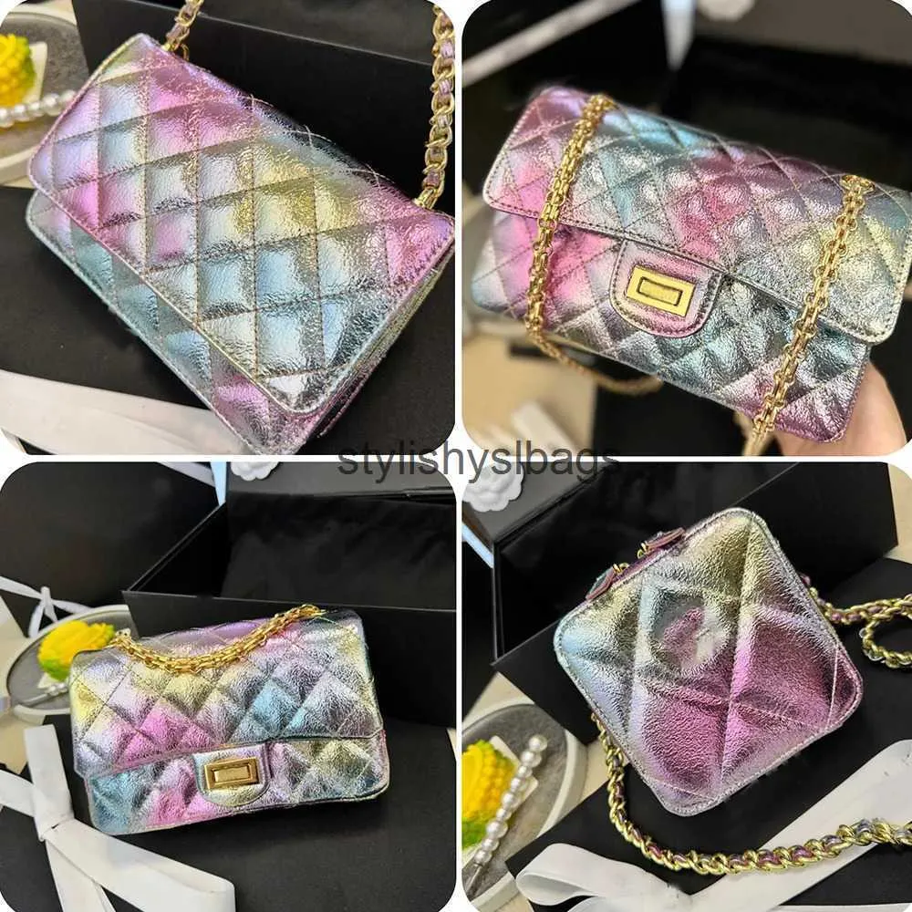 Schoudertassen Luxe handtassen tassen designer tas draagtas leren schoudertas Kleurrijke crossbody portemonnee Vierkante Gestreepte Portemonnee Gouden ketting bagsstylishyslbags