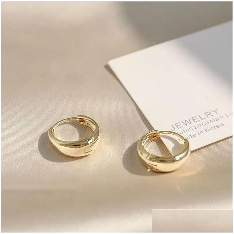 스터드 Sier Circle Arc Earrings Trendy Retro Simple y 절묘한 커플 발렌타인 데이 선물 드롭 배달 보석 DHCUV