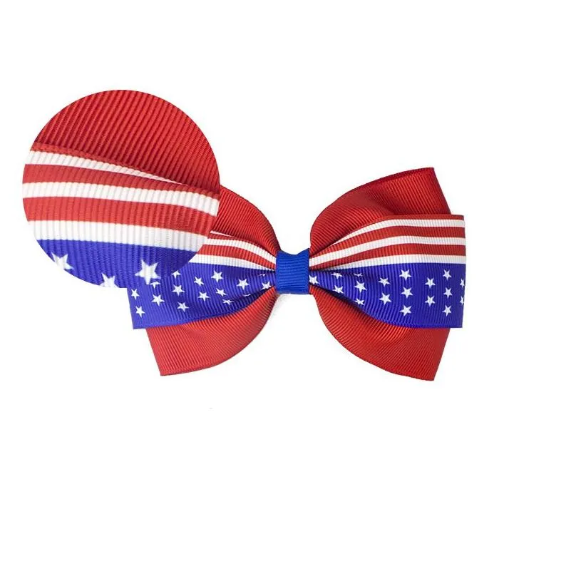 4 inch hair accessories 4th of july flag hair bows for girls with clips red royal white hairbows grosgrain ribbon stars stripe