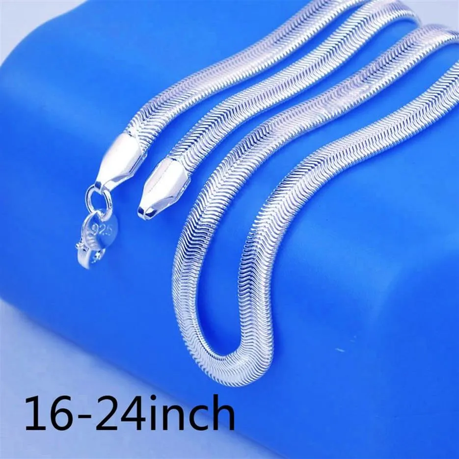 Kasanier 6mm Wide16-24inch Nice 925 Silver Soft Smooth Snake Men Mens Fashion Chain Necklace with Lobster Clasp