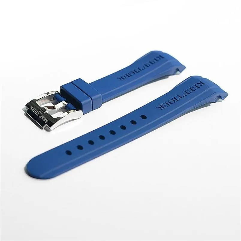 Watch Bands Reef Tiger RT Mens Rubber Strap With Buckle For Sport