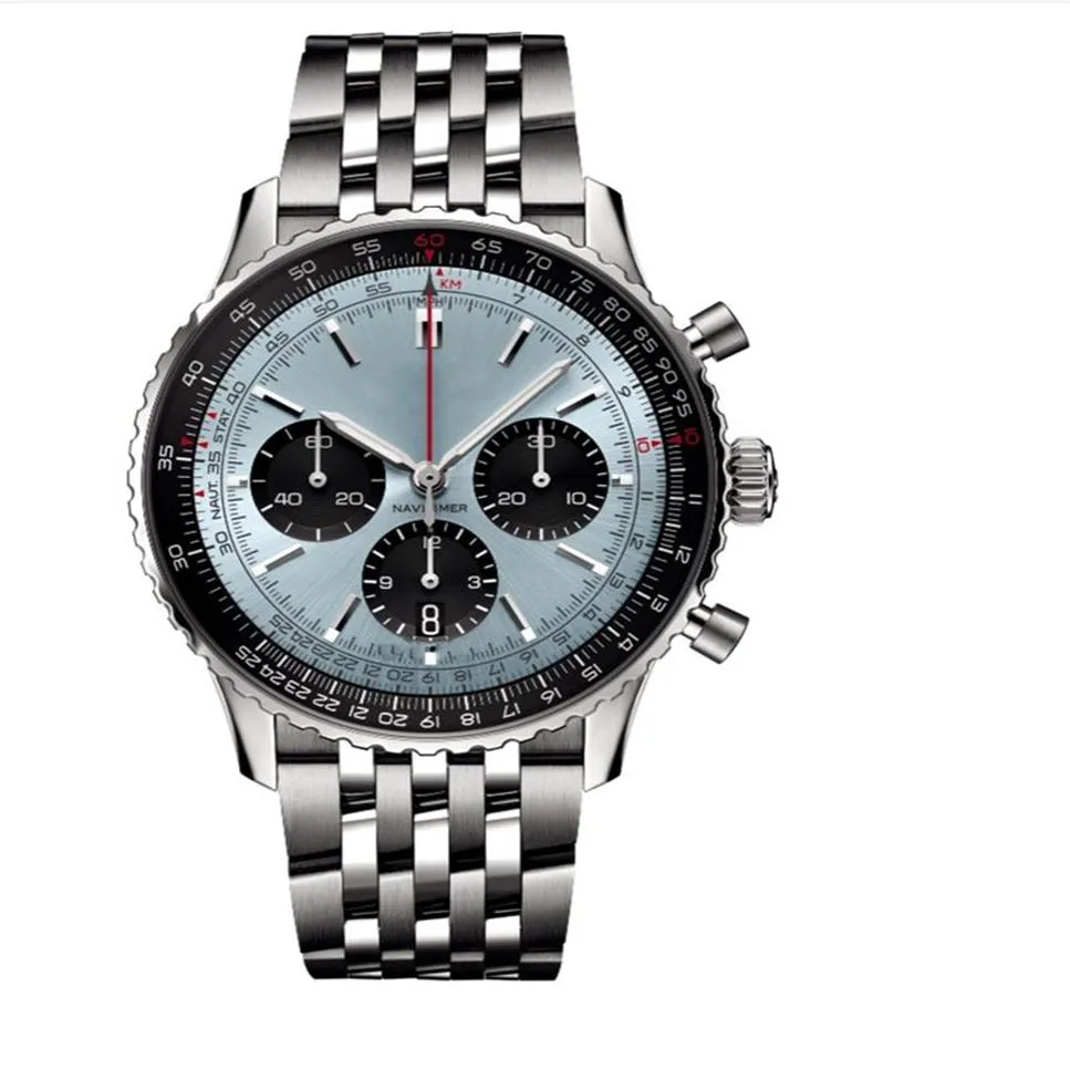 NACITIMER B01 Fashion Business Chronograph 47mm Dial Panda Eye Belt Men's Quartz Wrist Watch Watches209h
