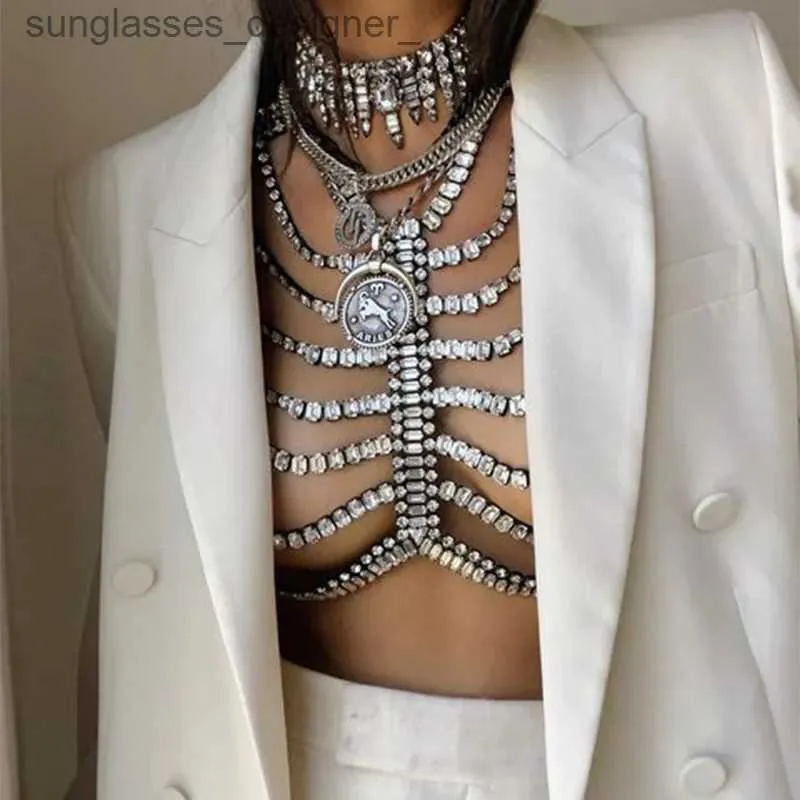 Trendy Zircon Hollow Bras Chain Necklace Multi Layer Luxury Jewelry For  Bikinis, Harness, And Chest Leg Chain Silver By Stonefans L231004 From  Sunglasses_designer_, $4.04