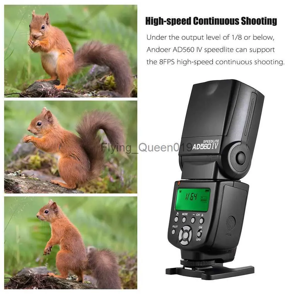 Flash Heads andoer AD560 IV 2.4G Kablosuz Kameralı Slave Speedlite Flash Light Gn50 DSLR Kameralar için Tetik Difüzör Filtreleri Kiti YQ231003