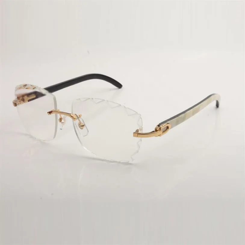 New Design Cut Clear Lens Spectacle Frame buffs 3524028 Pure Natural Horn Temples Unisex Size 56-18-140mm Express260A