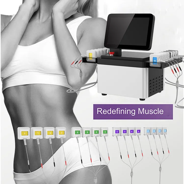 2024 Draagbare elektrische spierstimulatie Vetoplossende lichaamsafslankmachine EMS Bilverstevigende huidverstevigende massagesalon met 16 EMS-pads