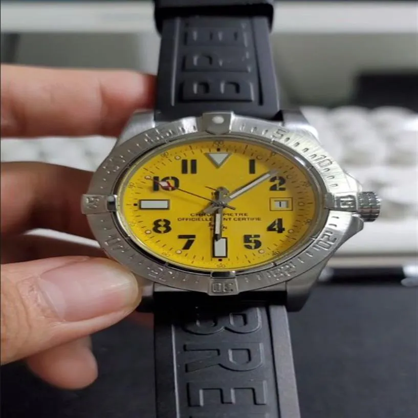 Luxury Mens Watches 43mm Automatisk rörelse Titta på Oak Tape Rubber Strap Mens Watches Men tittar på armbandsur Montre de Luxe2631