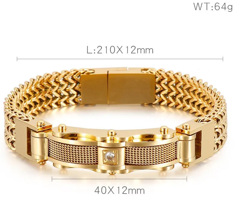 Men's Engraved Bracelet in Gold Plated with Diamond | Forever My