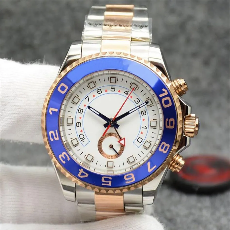 5 Stili orologio di lusso orologi da uomo automatici in oro rosa misto argento vetro zaffiro lunetta in ceramica orologi AAA yacht da uomo luminoso ne267i