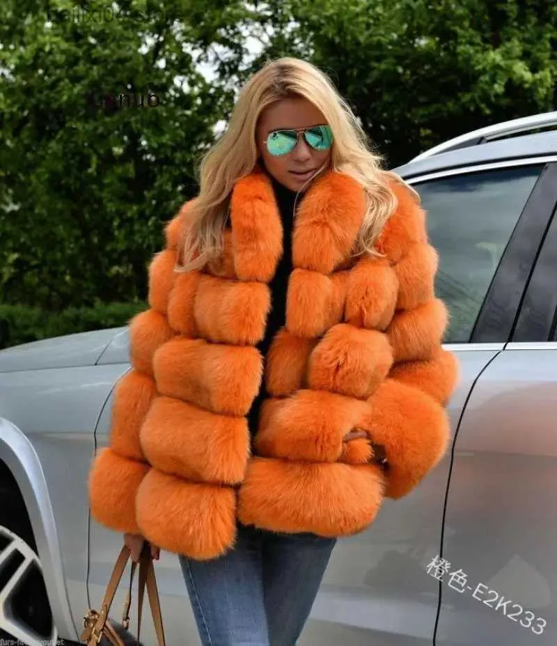 Women's Fur Faux Fur Fake Fur Coat Luxury Women Faux Fur Female Jacket Winter Luxury Thick Fur Collar Solid Outwear 2020 New Arrival Fur Overcoat T231005