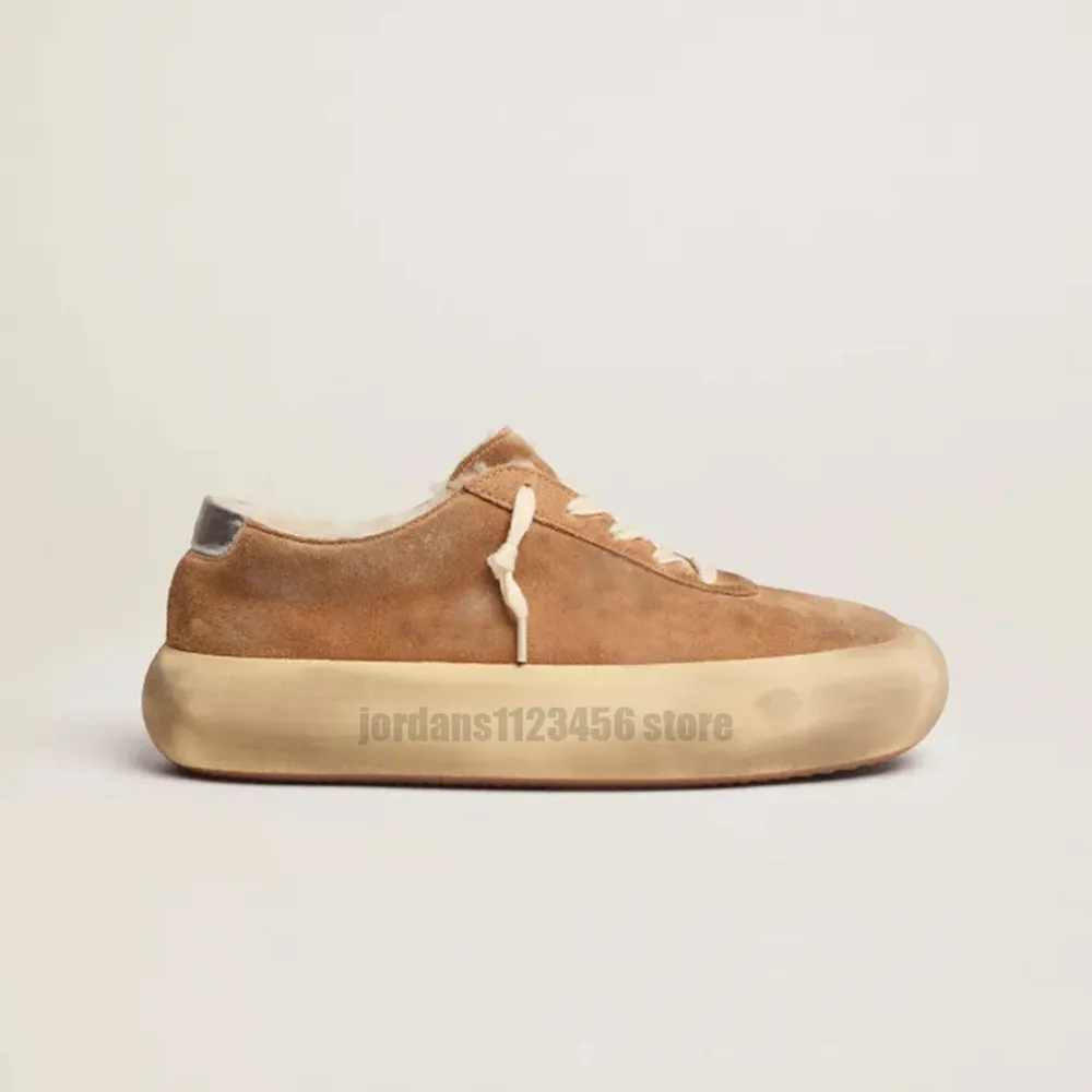 Casual Shoes Italy Brand Designer Sneakers Super Star paljett Plysch tjockt Soled Do Old Dirty Goldens Retro Brödskor