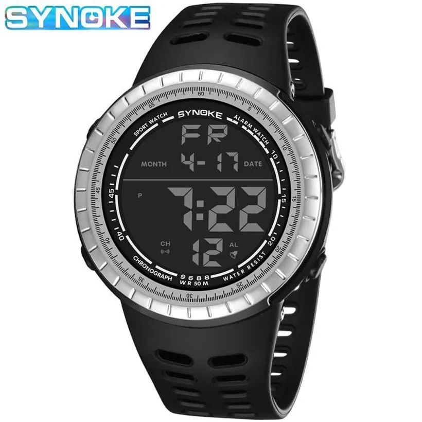 Reloj Digital de lujo para hombre, relojes simples con pantalla grande, resistente al agua, LED, deportivo militar para hombre, reloj de pulsera Masculino 317V