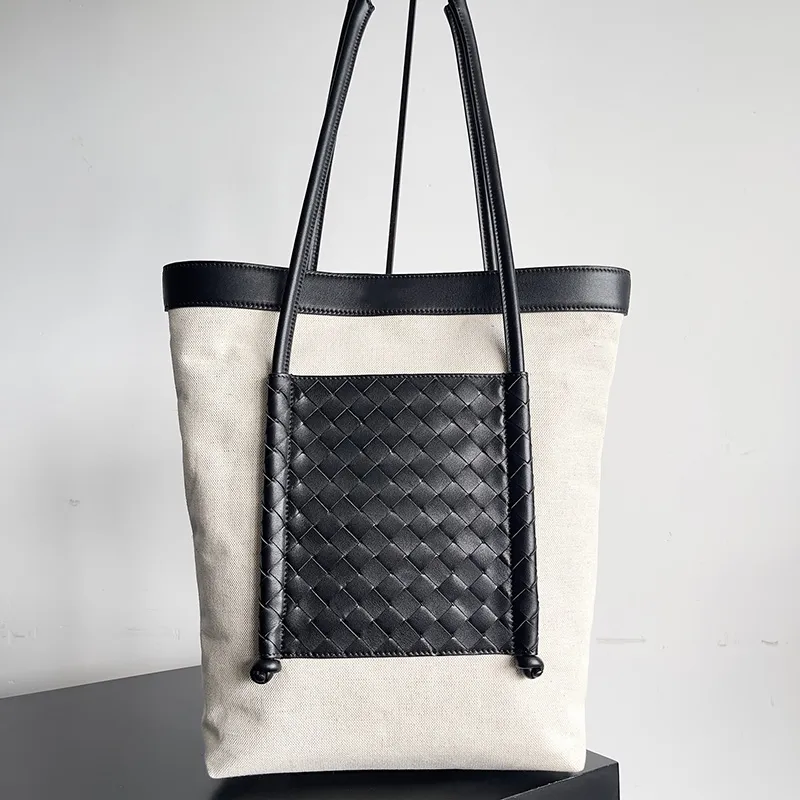Дизайнерская сумка-тоут Portello Модные женские холщовые сумки на ремне с кожей Два размера Роскошные женские уличные платья Сумки для покупок Зеркальное качество