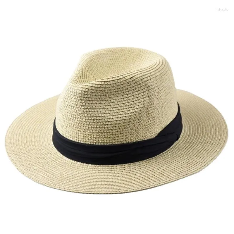 XL Straw Beret Hat For Men Big Head Panama Style For Outdoor