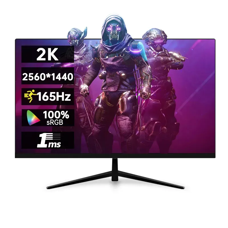 27 tum 2K 165Hz Game Monitor 2560 1440p HDR 100%SRGB 1MS FreeSync Computer Desktop Display IPS Flat Panel Curved Screen