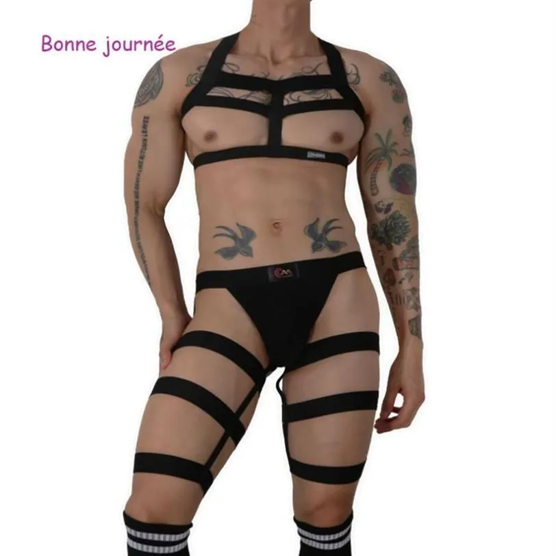 Mäns sexiga bandage tights Erotiska thongs och g strängar strumpor gay bdsm bondage ihålig sex underkläder mjuk bomull sissy pantie267o