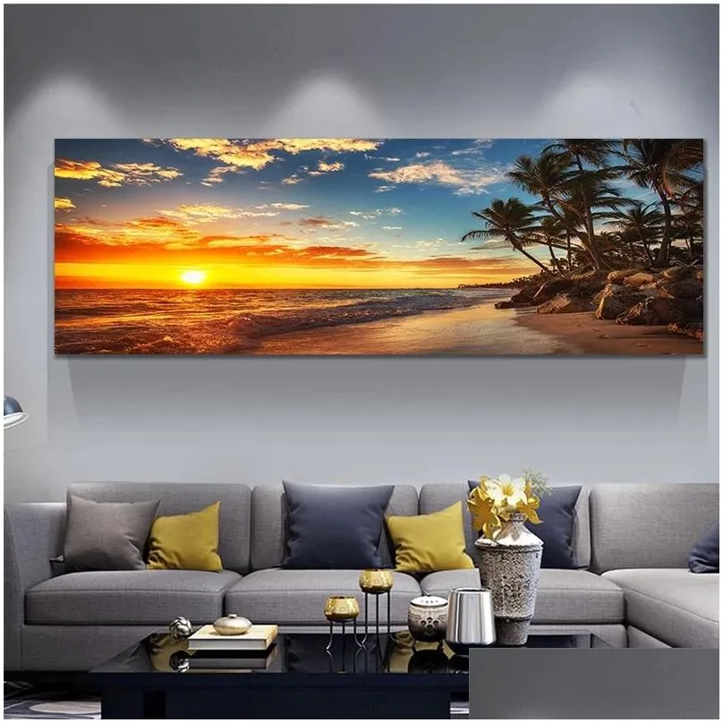 Paintings Canvas Prints Bedroom Painting Seascape Tree Modern Home Decor Wall Art For Living Room Landscape Pictures Drop Delivery G Dhzd7