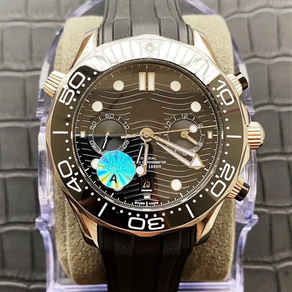 Super Watches 023 Montre de Luxe 44mm 9900 Ruch 904L Fine Watch Steel Shell i Super-Luminova Materiał Automatyczny zegarek275z