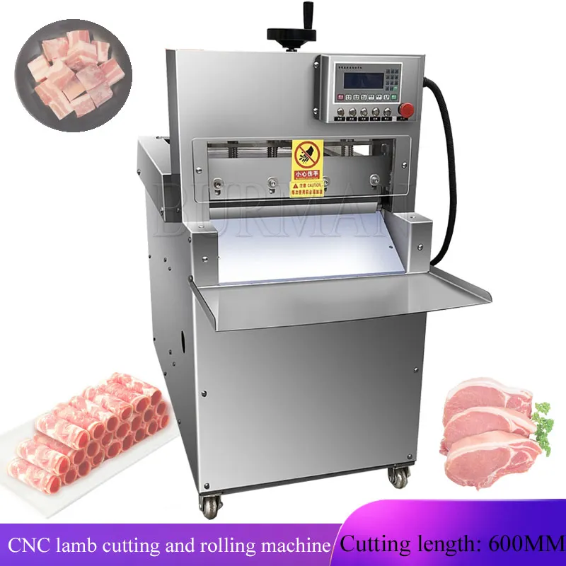 Elektrische automatische CNC-Doppel-Vier-Schnitt-Mutton-Rollenmaschine, Fleischschneider, Lamm-Küchenwerkzeuge, multifunktional