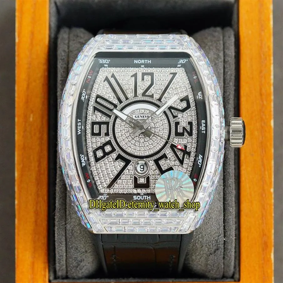 Eternity Jewelry Watches RRF V2アップグレードバージョンVANGUARD V45 SC DT JAPAN MIYOTA 8215自動アイスアウトメンズウォッチダイヤモンドダイヤルT-2842