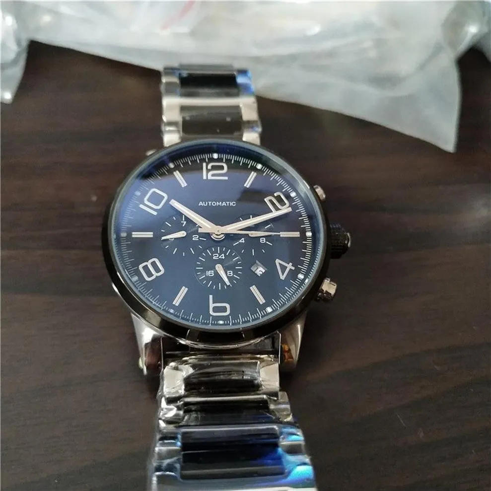 Man titta på rostfritt stål manlig casual armbandsur mekanisk automatisk sport nya klockor transparent glas MB05225D