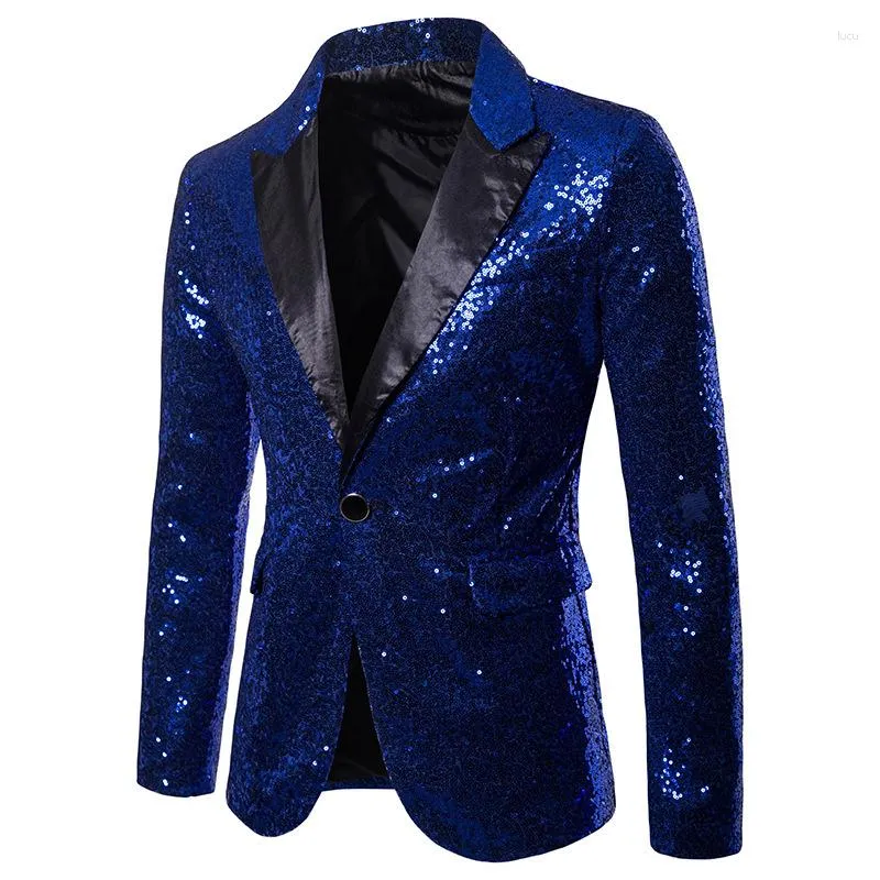 Men's Suits Mens Shiny Sequins Suit Blazer Jacket Party Holiday Years Festival Tuxedo Sport Coat Blazers Men Stage Wedding Prom Costume