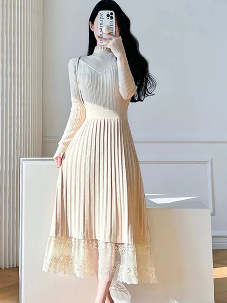 Knitted pleated dress online