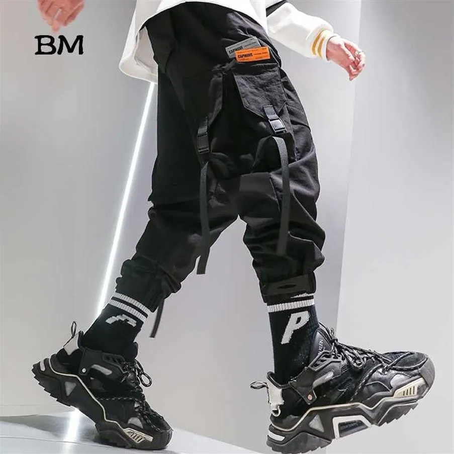 Männer Hosen Hip Hop Mode Schwarz Harem Streetwear Sport Jogger Techwear Kpop Koreanische Stil Kleidung Männer Harajuku Lose Trouse236B