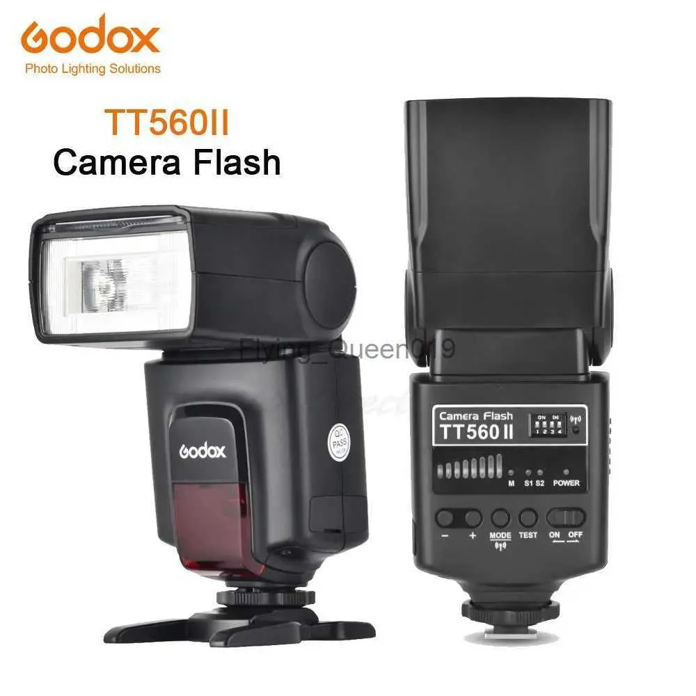 Flash Heads Godox TT560II Flash Video Işık GN38 433MHz Kablosuz Şanzıman + Kanallar Verici + Tüm DSLR Kameralar için Siyah Flash Çanta YQ231003