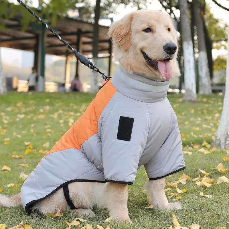 Ropa para perros Chaqueta de invierno Ropa para mascotas Impermeable Cálido para perros A prueba de viento Trajes de cremallera acolchados reflectantes