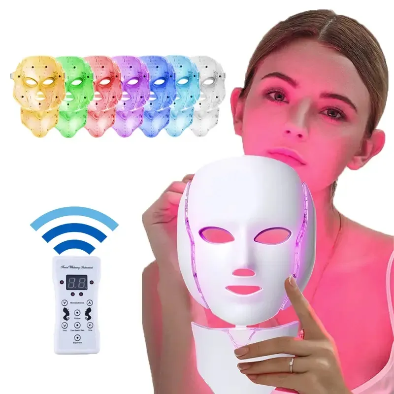 회춘 피부를위한 7 색 LED 페이셜 마스크 - 여성과 친구에게 완벽한 선물