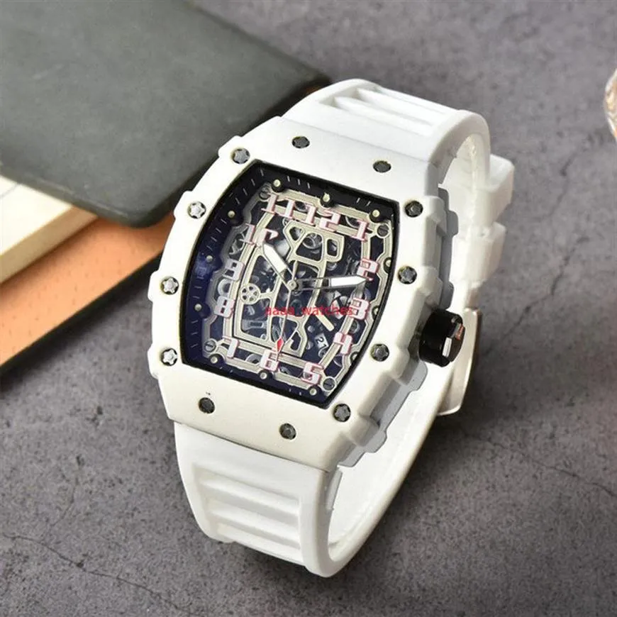3-pinowy kwarcowy zegarek Transparent Bezel Automatyczny zegarek Męski projektant Męski Wodoodporny nadgarstek Wodoodporne RELOJ HOMBRE KIS175W