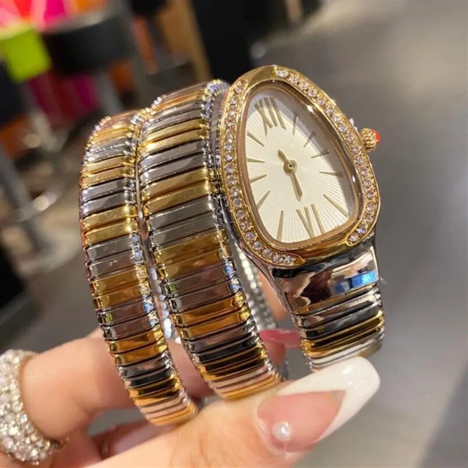 Nieuwe dame armband horloge gouden slang horloges topmerk roestvrijstalen band dameshorloges voor dames valentijnscadeau kerst 283z