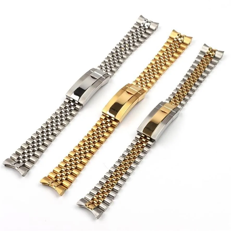 Cinturini per orologi 20mm Cinturino in acciaio inossidabile oro argento Sostituisci per cinturino DATEJUST Cinturino sottomarino Accessori per uomo227J