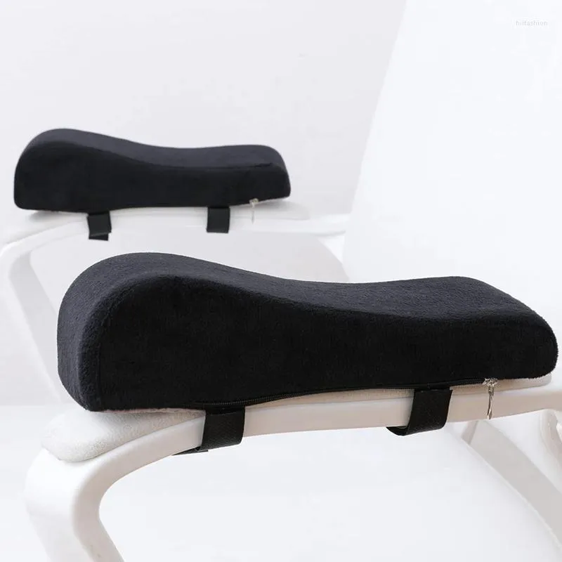 Oreiller 2 pièces chaise accoudoir ergonomique S soulagement de la pression avec coussinets en mousse à mémoire de forme en peluche noire