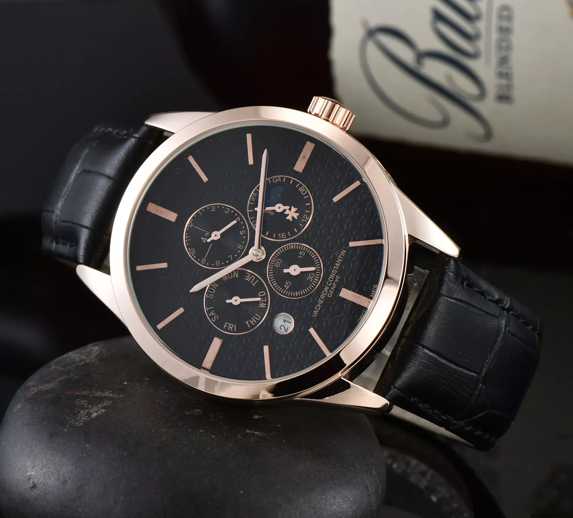 Vach New Yupoo Watch Mens Quartzwatch 운동 방수 고품질 손목 시계 시간 핸드 디스플레이 간단한 고급 인기있는 시계 가죽 스트랩 디자이너 시계