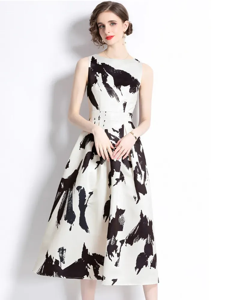 A Line Summer Dress, Flowy Sleeveless Style | DHgate